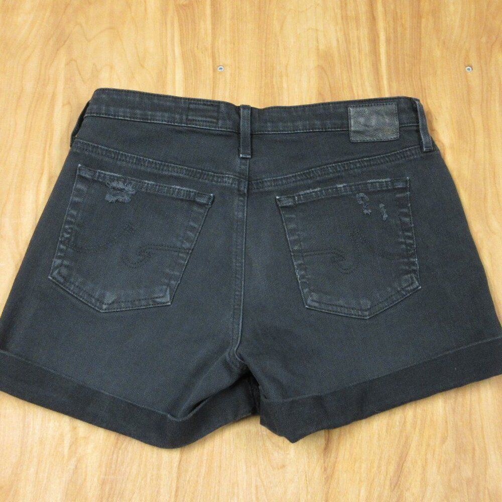 AG ADRIANO GOLDSCHMIED Hailey Ex Boyfriend Jean Shorts Size 27 Black Denim Jorts